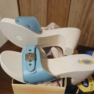 Dr Scholl’s 9. New Blue Leather Women's Clogs